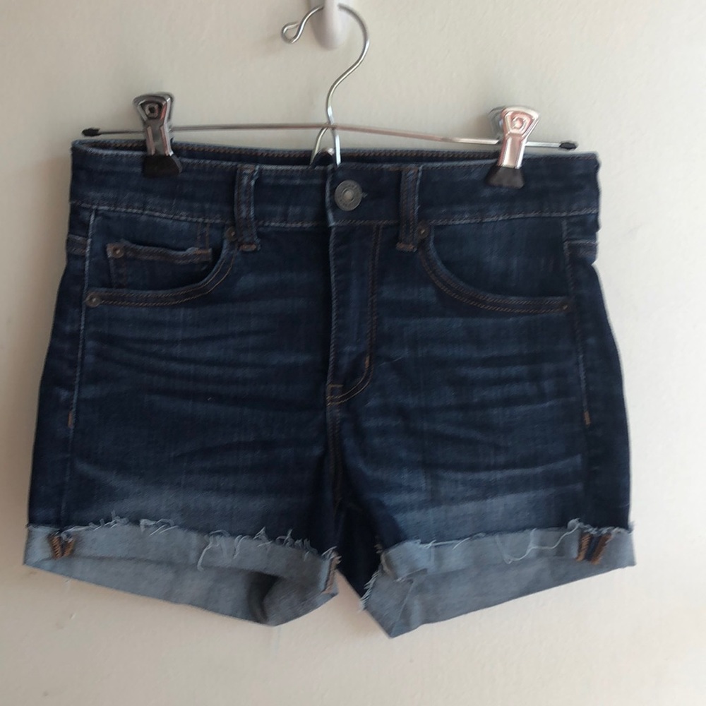 American Eagle Hi-Rise Shortie Jean Shorts Women Size 4